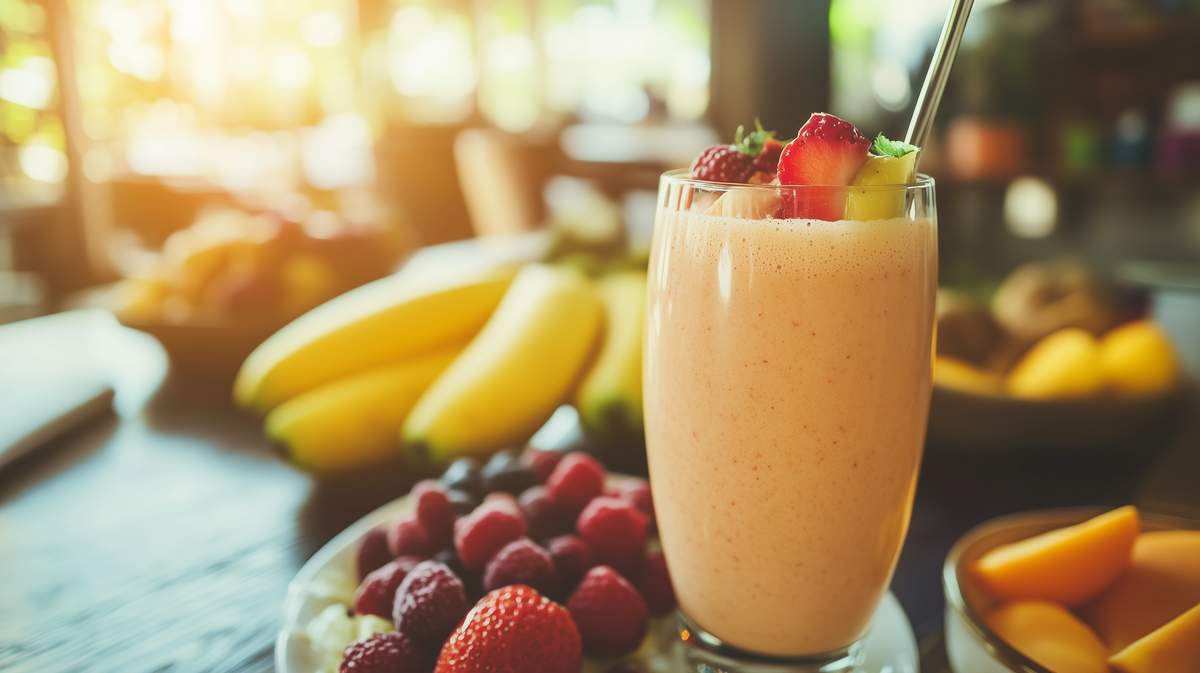 Des fruits et un smoothie
